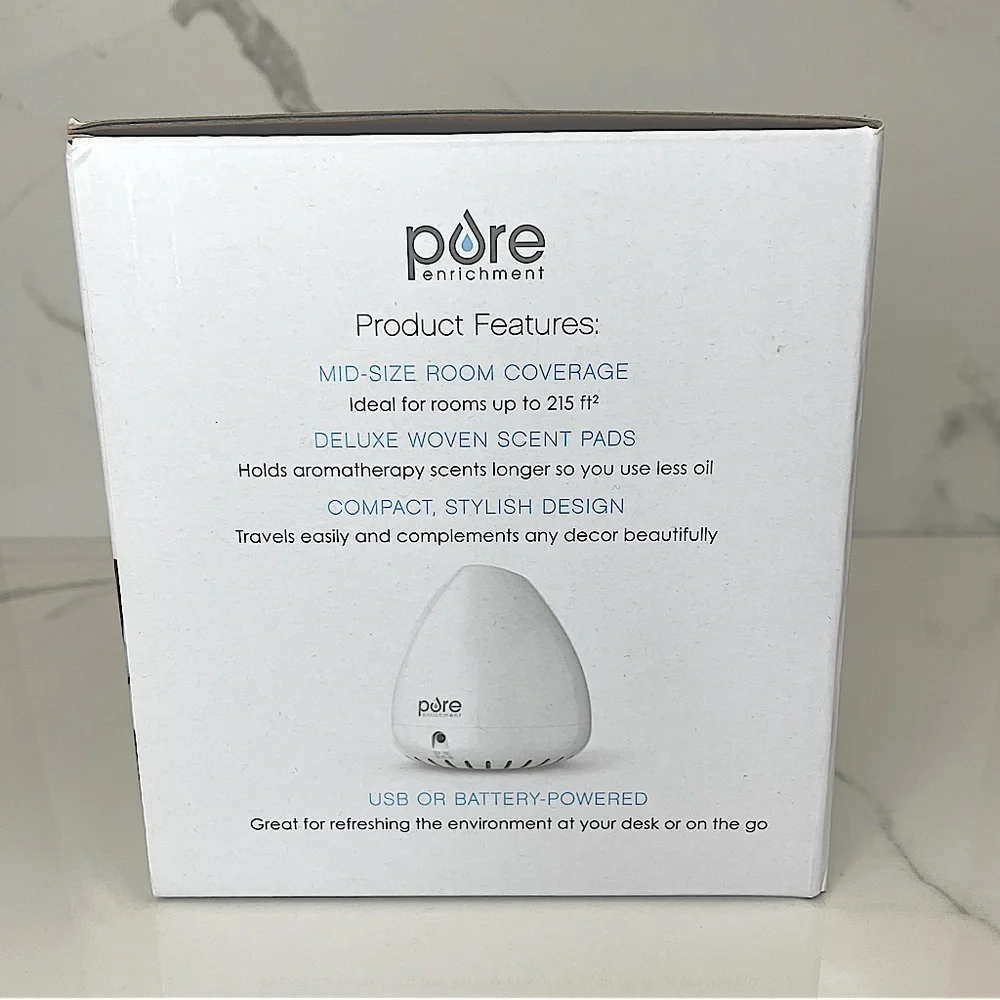 NIB PureSpa Breeze USB Essential Oil Aroma Diffuser